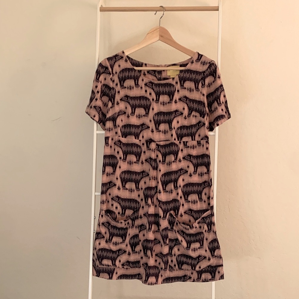 Maeve Blush and Navy Geometric Dress